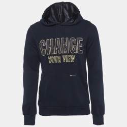 مملوكة مسبقًا D&G Navy Blue Jersey "Change Your View" Hoodie L