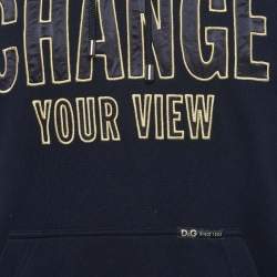 Pre Owned D&G Navy Blue Jersey "Change Your View" Hoodie L