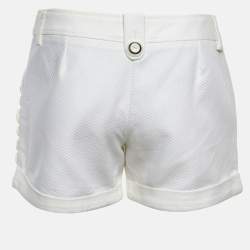 Pre Owned D&G White Cotton Button Detail Shorts S