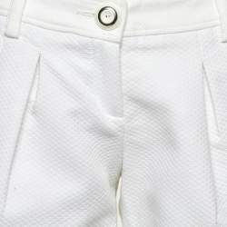 Pre Owned D&G White Cotton Button Detail Shorts S
