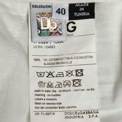 Pre Owned D&G White Cotton Button Detail Shorts S