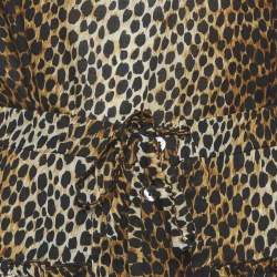 مملوكة مسبقًا طقم بلوزة وتنورة د&ج بني طباعة ليوبارد قطن مقاس صغير/وسط (سمول/ميديوم)