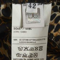 مملوكة مسبقًا طقم بلوزة وتنورة د&ج بني طباعة ليوبارد قطن مقاس صغير/وسط (سمول/ميديوم)