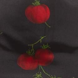 Pre Owned D&G Black Fruits Print Satin Sheath Dress M