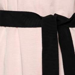 Pre Owned D&G Peach Cotton Pleated Belted Sleeveless Dress M