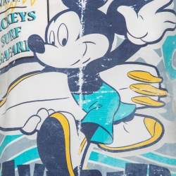 D&G White Mickey Printed Silk Top L