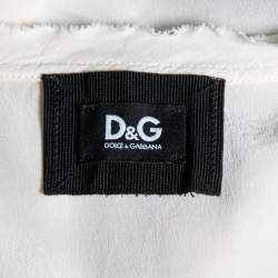 D&G White Mickey Printed Silk Top L