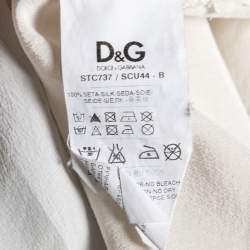 D&G White Mickey Printed Silk Top L