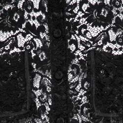 D&G Black Lace Pocketed Button Front Shirt M
