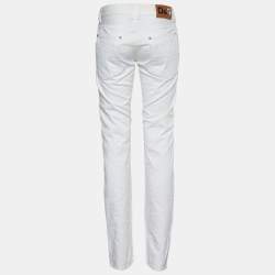 Pre Owned D&G White Denim Audacious Tapered Jeans Waist: 32"