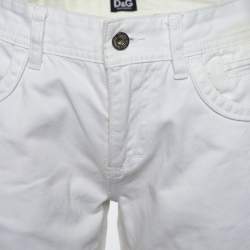 Pre Owned D&G White Denim Audacious Tapered Jeans Waist: 32"