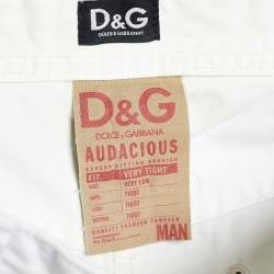 Pre Owned D&G White Denim Audacious Tapered Jeans Waist: 32"