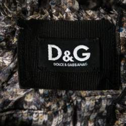 Pre Owned D&G Multicolor Sequin Printed Silk Chiffon Midi Dress L