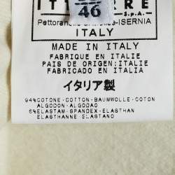 Pre Owned D&G Cream Blanca Rosa Printed Cotton Top L