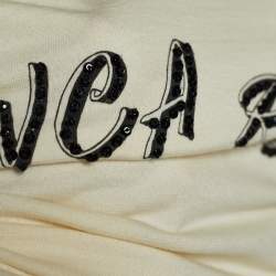Pre Owned D&G Cream Blanca Rosa Printed Cotton Top L