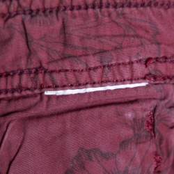 Pre Owned D&G Red Corduroy Low Rise Boot-Cut Tight Fit Pants S Waist 29" 