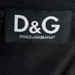 Pre Owned D&G Black Lace & Tulle Bead Embellished Tie Detail Jacket M