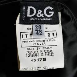 Pre Owned D&G Black Satin Ruched Sleeveless Bustier Dress M