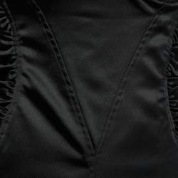 Pre Owned D&G Black Satin Ruched Sleeveless Bustier Dress M