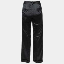 Pre Owned D&G Black Satin Wide-Leg Trousers S