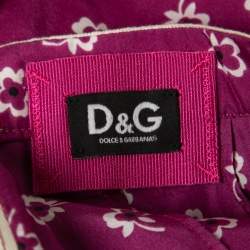 D&G by Dolce & Gabbana Pink Printed Silk Mini Skirt S