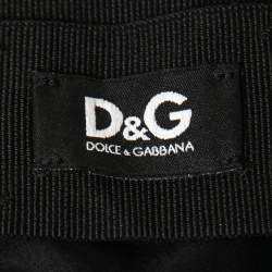 Pre Owned D&G Black Silk Satin Lace Trimmed Draped Skirt M