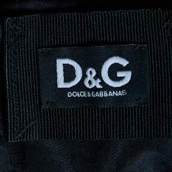 D&G Black Lace Plunge Back Sleeveless Mini Dress S