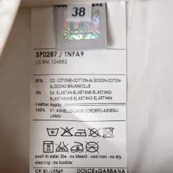 D&G White Cotton Belted Mini Shorts S
