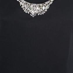 D&G Black Cotton Rhinestone Embellished T-Shirt M