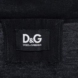 D&G Black Cotton Rhinestone Embellished T-Shirt M