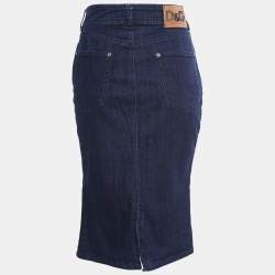 Pre Owned D&G Blue Denim Pencil Skirt L