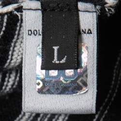 Pre Owned D&G Monochrome Knit Dress L