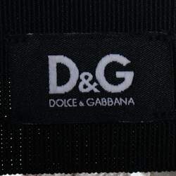 Pre Owned D&G Grey & Blue Floral Printed Silk Ruffled Shirt L