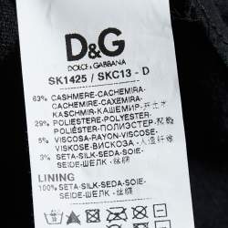 D&G Black Sequin Embellished Cashmere Button Front Cardigan L