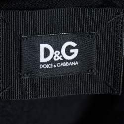 D&G Black Sequin Embellished Cashmere Button Front Cardigan L