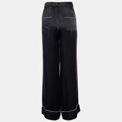 Pre Owned D&G Black Satin Silk Wide Leg Pants M