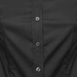 D&G Black Stretch Cotton Button Front Shirt S