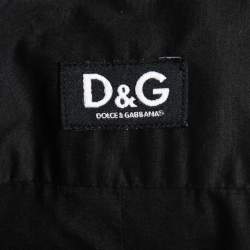 D&G Black Stretch Cotton Button Front Shirt S