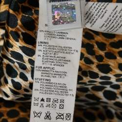 Pre Owned D&G Brown Leather Fur Collar Bomber Jacket S