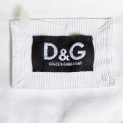 D&G White Cotton Pleated Mini Skirt M