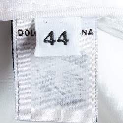 D&G White Cotton Pleated Mini Skirt M