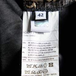 Pre Owned D&G Black & Gold Brocade Oversized Coat M