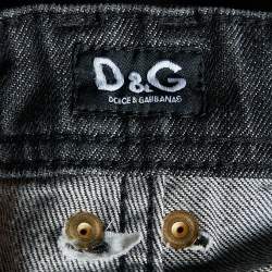 D&G Black Denim Distressed Jeans M