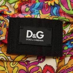 Pre Owned D&G Multicolor Printed Jersey Sleeveless Shift Dress L