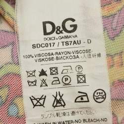 Pre Owned D&G Multicolor Printed Jersey Sleeveless Shift Dress L