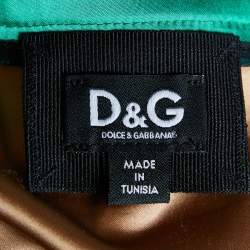 Pre Owned D&G Green Satin Pencil Skirt M