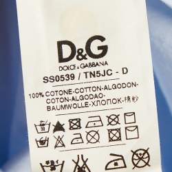 D&G Blue Cotton Sleeveless Button Front Shirt M