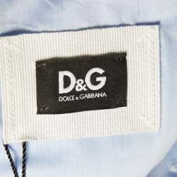 D&G Blue Cotton Sleeveless Button Front Shirt M