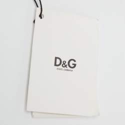 Pre Owned D&G White & Blue Dot Printed Silk Blend Sleeveless Midi Dress S