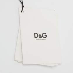 D&G White & Blue Dot Printed Silk Blend Sleeveless Midi Dress M